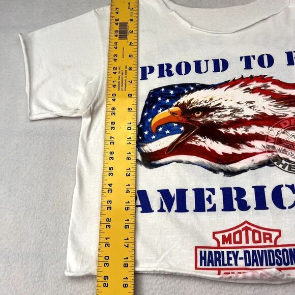 Vintage Harley Davidson Proud to be American Graphic T-shirt Tee Short Sleeve - Picture 7 of 9